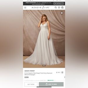 Azazie Diamond White Sequin A-Line Dress